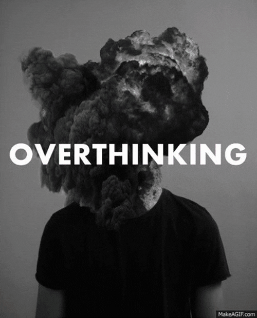 Man Exploded Head Overthinking Illustration GIF