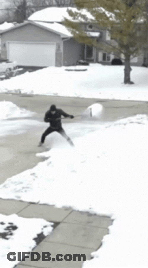 Man Extreme Plowing On Snow Day GIF
