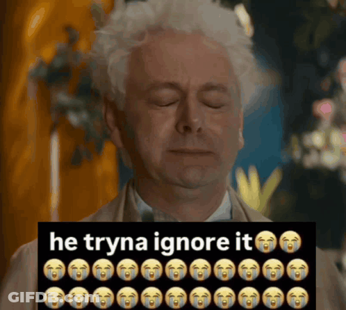 Man Eyes Closed Sign He Tryna Ignore It GIF