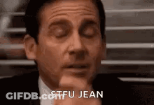 Man Eyes Closed Stfu Jean GIF