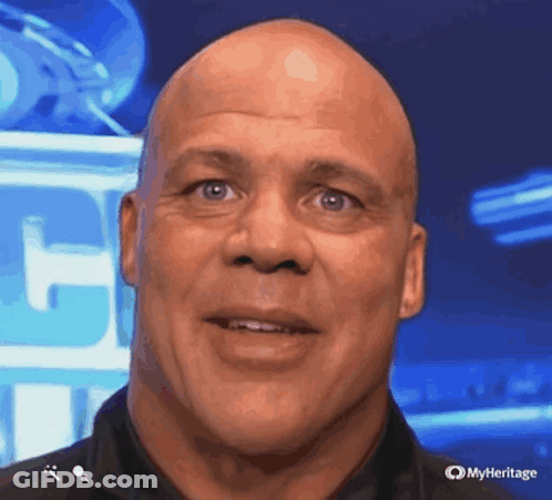 Man Face Close Up With MyHeritage Text GIF