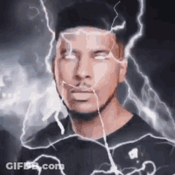 Man Face Covered In Lightning Bolts GIF