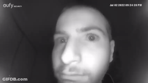 Man Face From Eufy Security Camera GIF