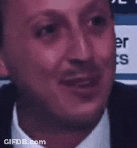 Man Face In Front Of Uber Eats Sign GIF
