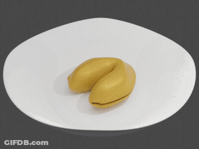 Man Face Pulled Out Of Fortune Cookie GIF