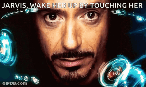 Man Face Saying Jarvis Wake Her Up GIF