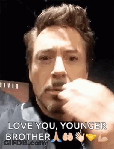 Man Face Saying Love You Younger Brother GIF