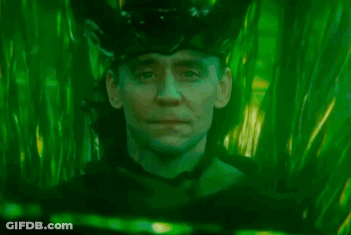Man Face With Green Background And Glowing Light GIF