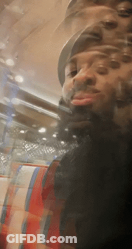 Man Face With Plaid Chair GIF
