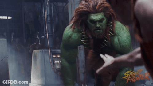 Man Face With Street Fighter Text GIF