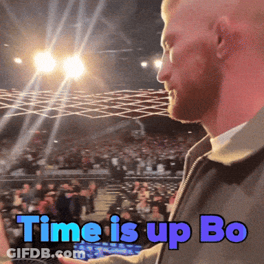 Man Facing Crowd Time Is Up Bo GIF