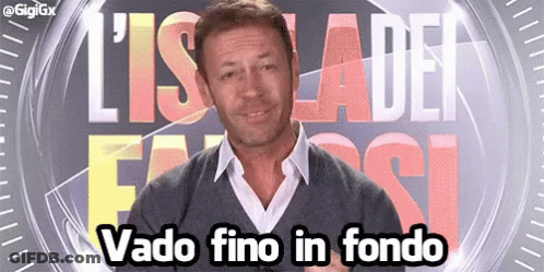 Man Facing Sign Saying Vado Fino In Fondo GIF