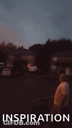 Man Facing Tornado In Parking Lot Inspiration GIF