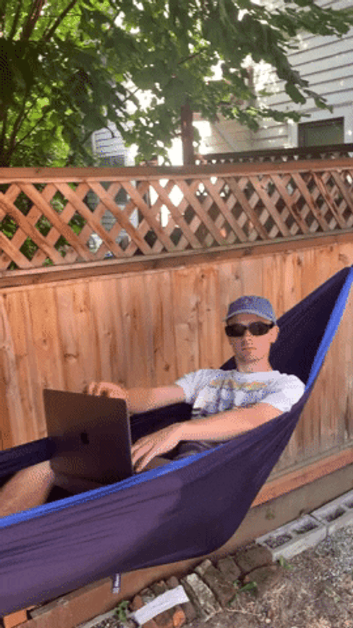 Man Faking Fast Typing GIF