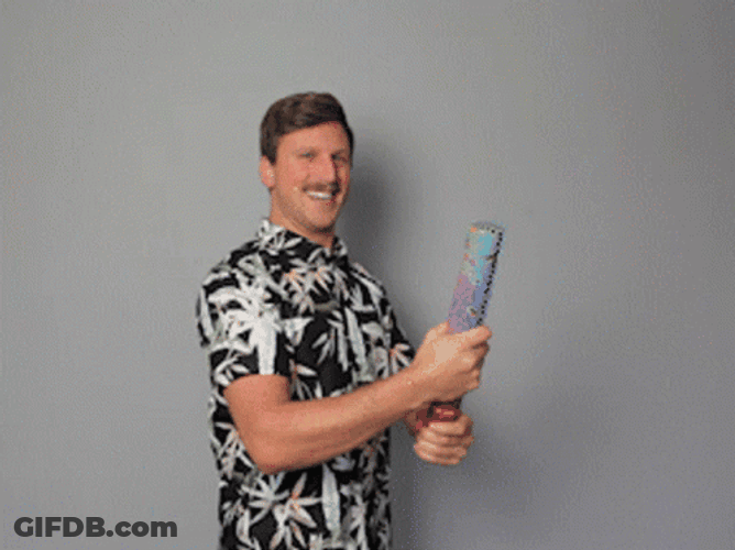 Man Falling Confetti Poppers GIF