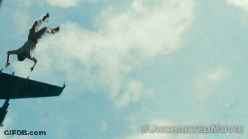 Man Falling From Plane #Uncharted Movie GIF