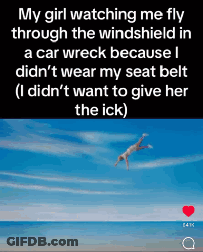 Man Falling Through Car Windshield GIF