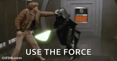Man Fighting Darth Vader With Lightsaber GIF