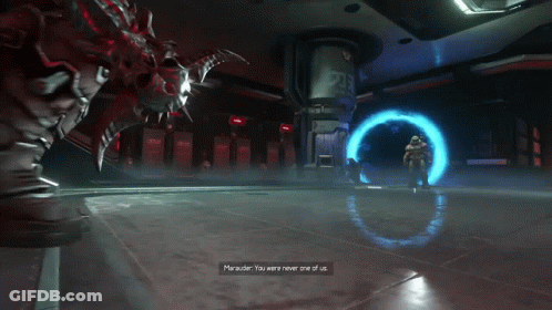 Man Fighting Monster Saying Marauder You Were Never One Of Us GIF