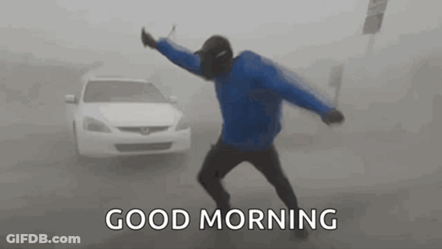 Man Fighting Strong Winds Of Bomb Cyclone GIF