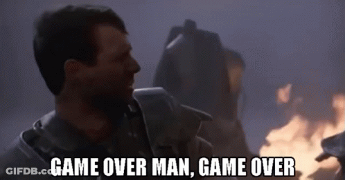 Man Fire Saying Game Over Man Game Over GIF