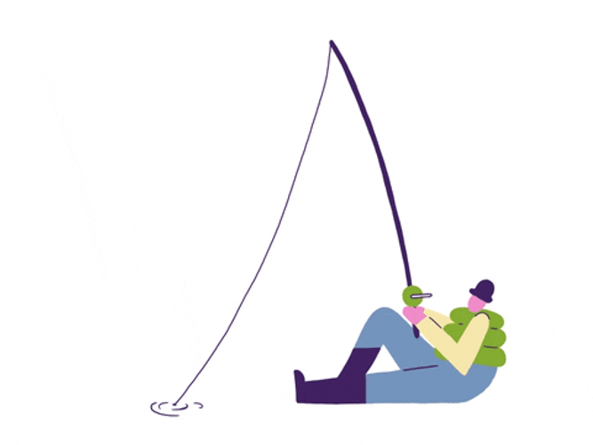 Man Fishing Animation GIF