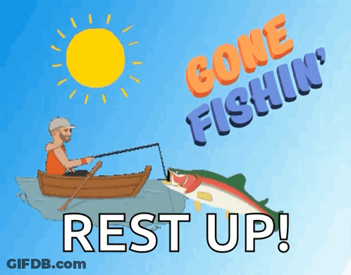 Man Fishing In Boat Gone Fishin GIF