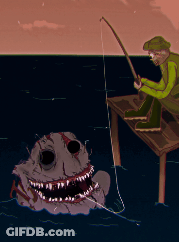 Man Fishing In Ocean Human GIF