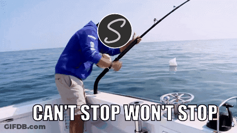 Man Fishing On Boat Can't Stop Won't Stop GIF