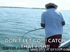 Man Fishing On Boat In Ocean GIF