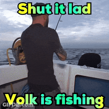 Man Fishing On Boat Shut It Lad Volks Is Fishing GIF