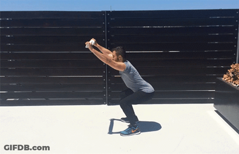 Man Fitness Squats Exercise GIF