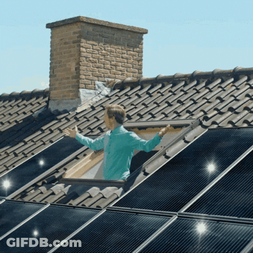 Man Flex His Solar Panels GIF