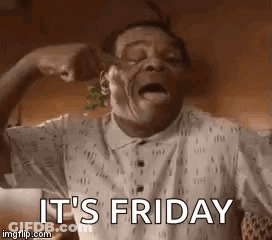 Man Flexing Muscles Saying It's Friday GIF