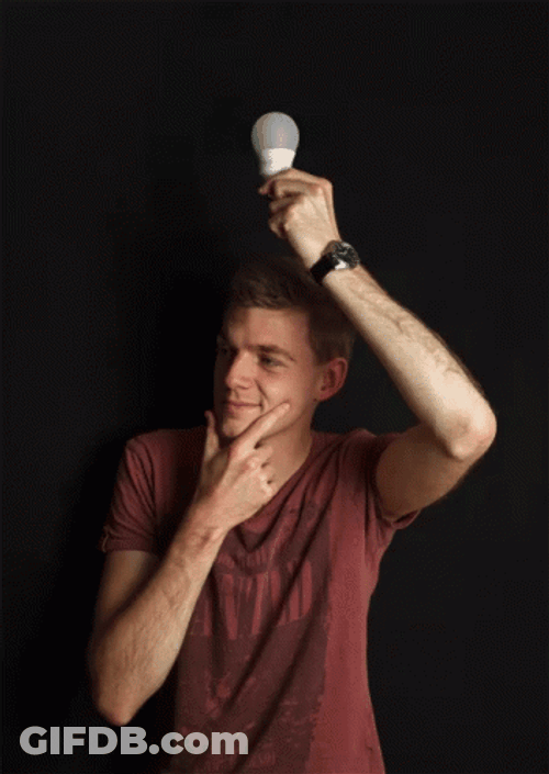 Man Flickering Light Bulb Idea GIF
