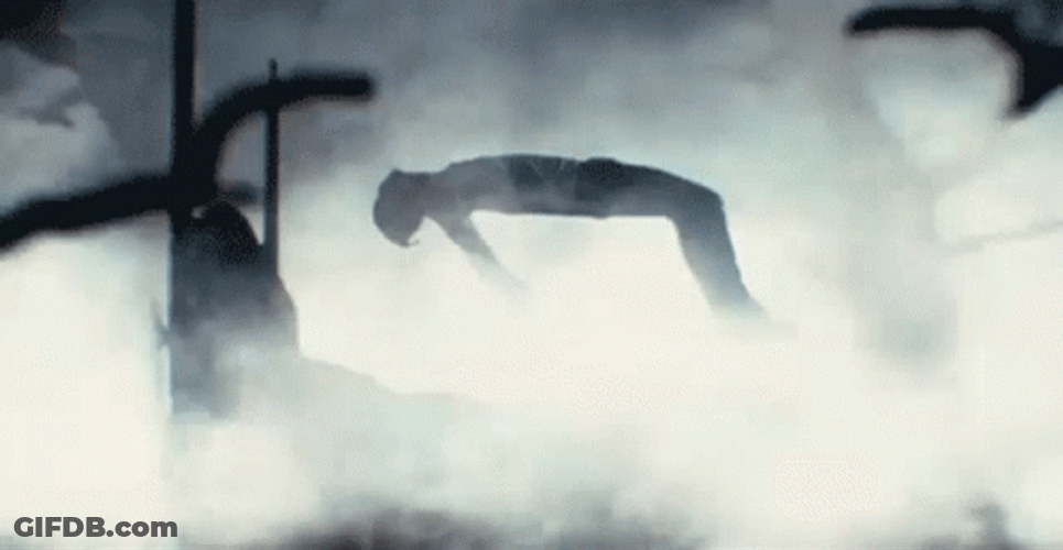 Man Floating In Air With The Mist GIF
