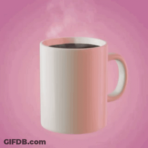 Man Floating In Coffee Cup Saying Good Morning GIF