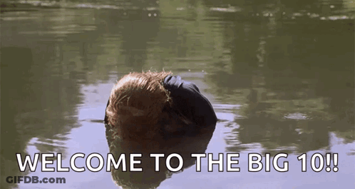 Man Floating In Water Welcome To The Big 10 GIF