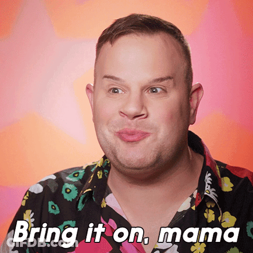 Man Floral Shirt Says Bring It On Mama GIF