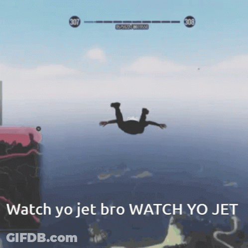Man Flying Through Air Watch Yo Jet GIF