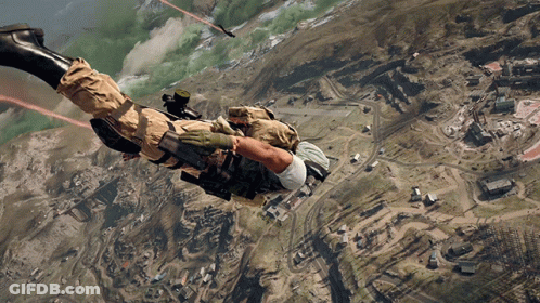 Man Flying With Parachute GIF