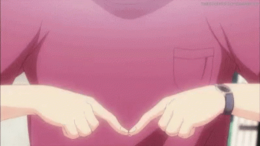 Man Forming Anime Heart GIF