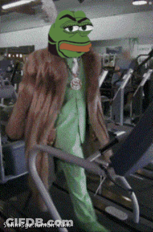Man Frog Face In Treadmill Pimp Walk GIF