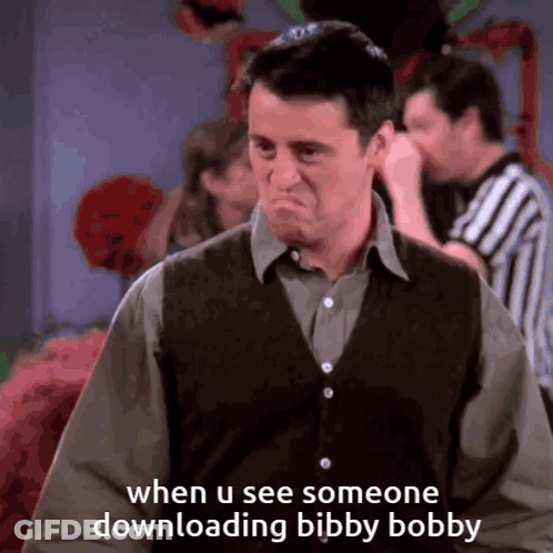 Man Funny Face Seeing Someone Downloading Bibby Bobby GIF