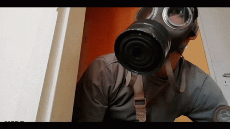 Man Gas Mask Lol No GIF