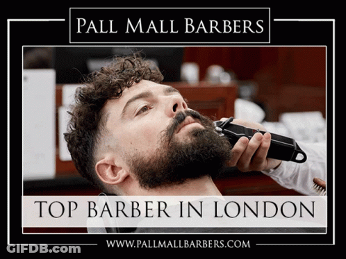 Man Getting Beard Trimmed At Pall Mall Barbers GIF