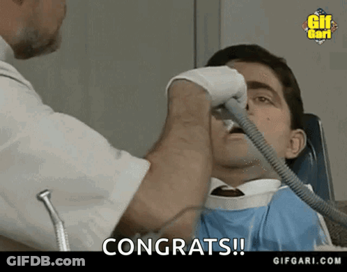 Man Getting Dental Exam Congrats GIF