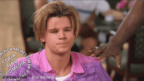 Man Getting Hair Done By Woman GIF