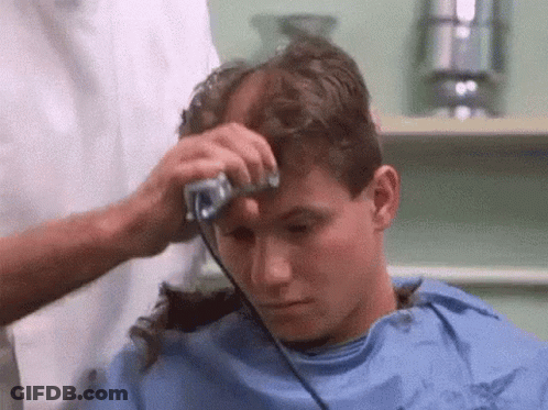 Man Getting Haircut At Barber Shop GIF