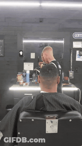 Man Getting Haircut At Gentlemen Barber GIF